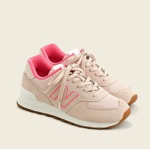 New Balance® X J.Crew 574 sneakers in pink, 8